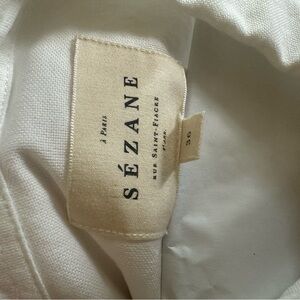 Sezane Tomboy Shirt Embroidered Red Hearts - Size 36